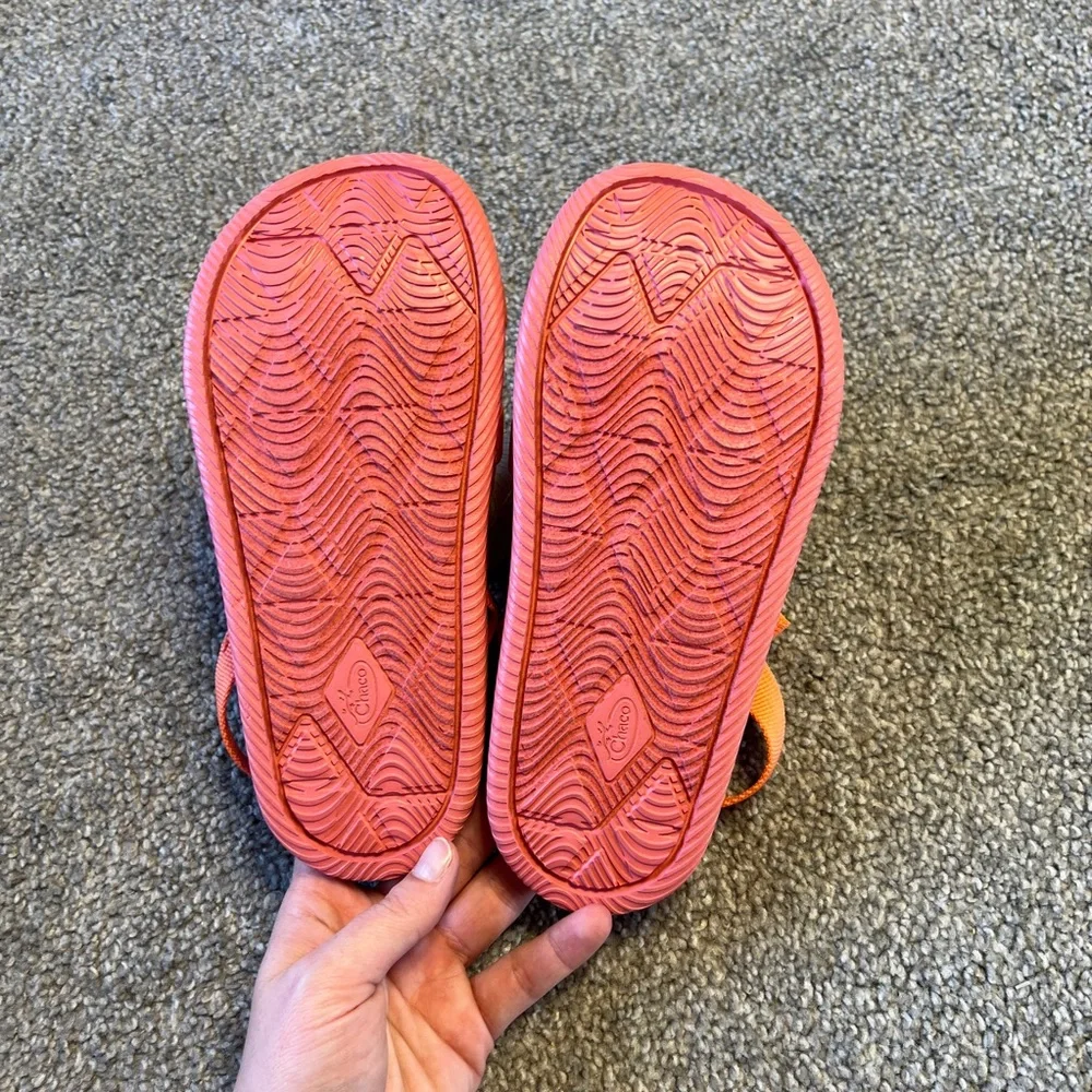 chaco sandals girls 3 coral pink orange classic strap outdoor‎ casual hiking